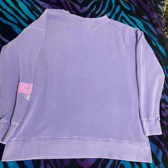 American Vintage Purple Destin Florida Oversized Crewneck Sweater / Sweatshirt - Picture 2 of 5